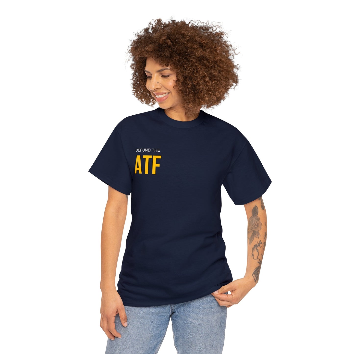 Defund the ATF (front pocket, full back print)