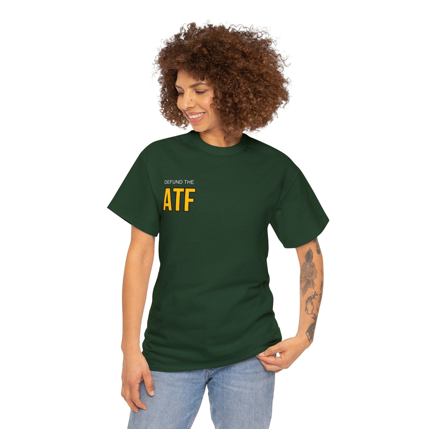 Defund the ATF (front pocket, full back print)