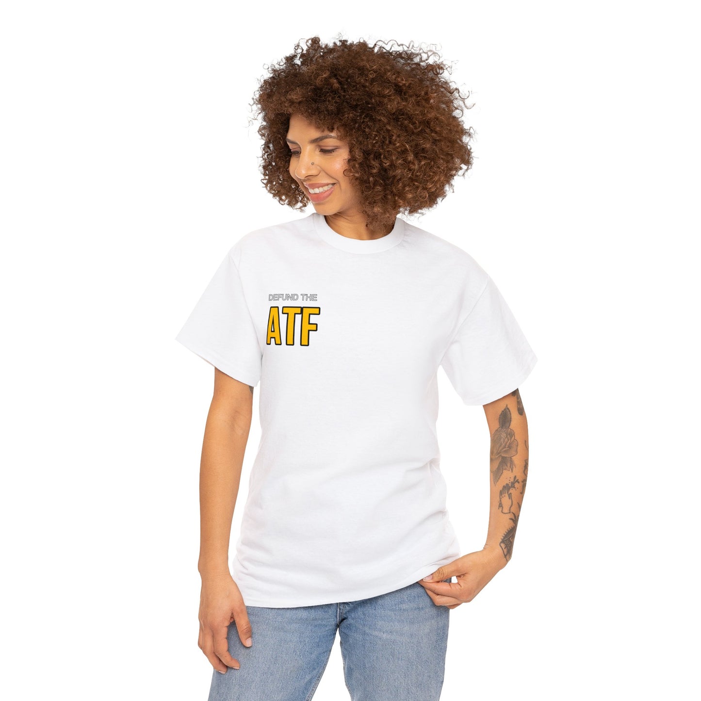 Defund the ATF (front pocket, full back print)