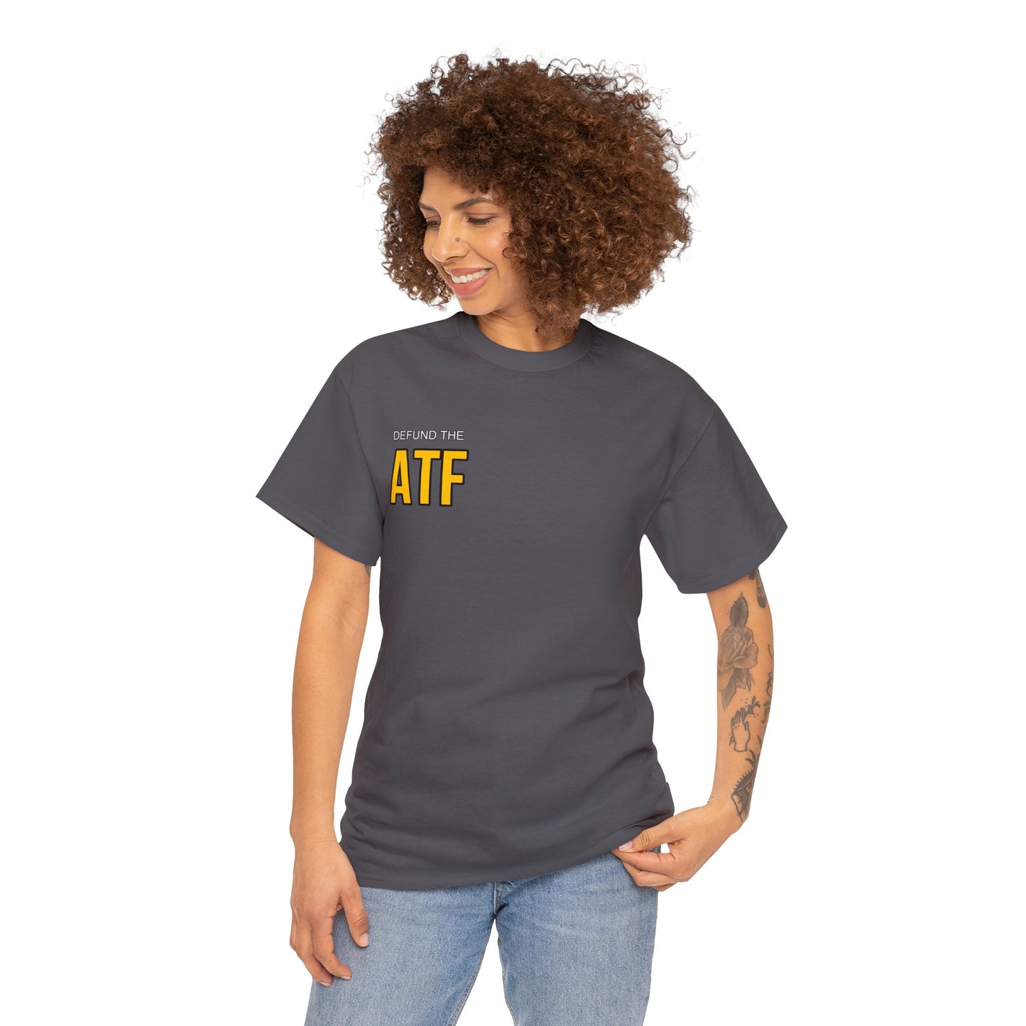 Defund the ATF (front pocket, full back print)