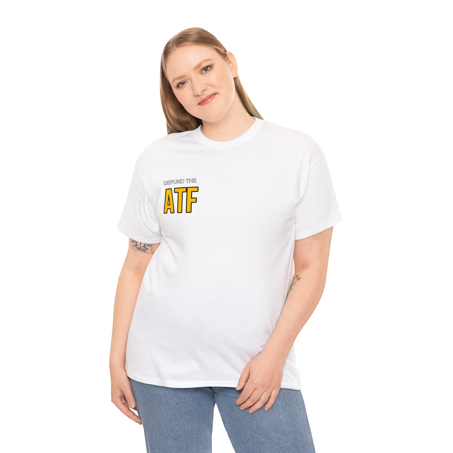 Defund the ATF (front pocket, full back print)