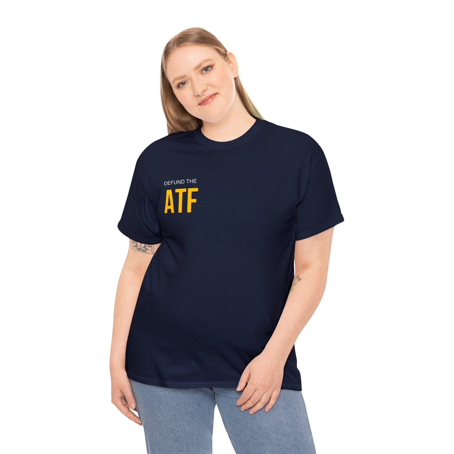 Defund the ATF (front pocket, full back print)