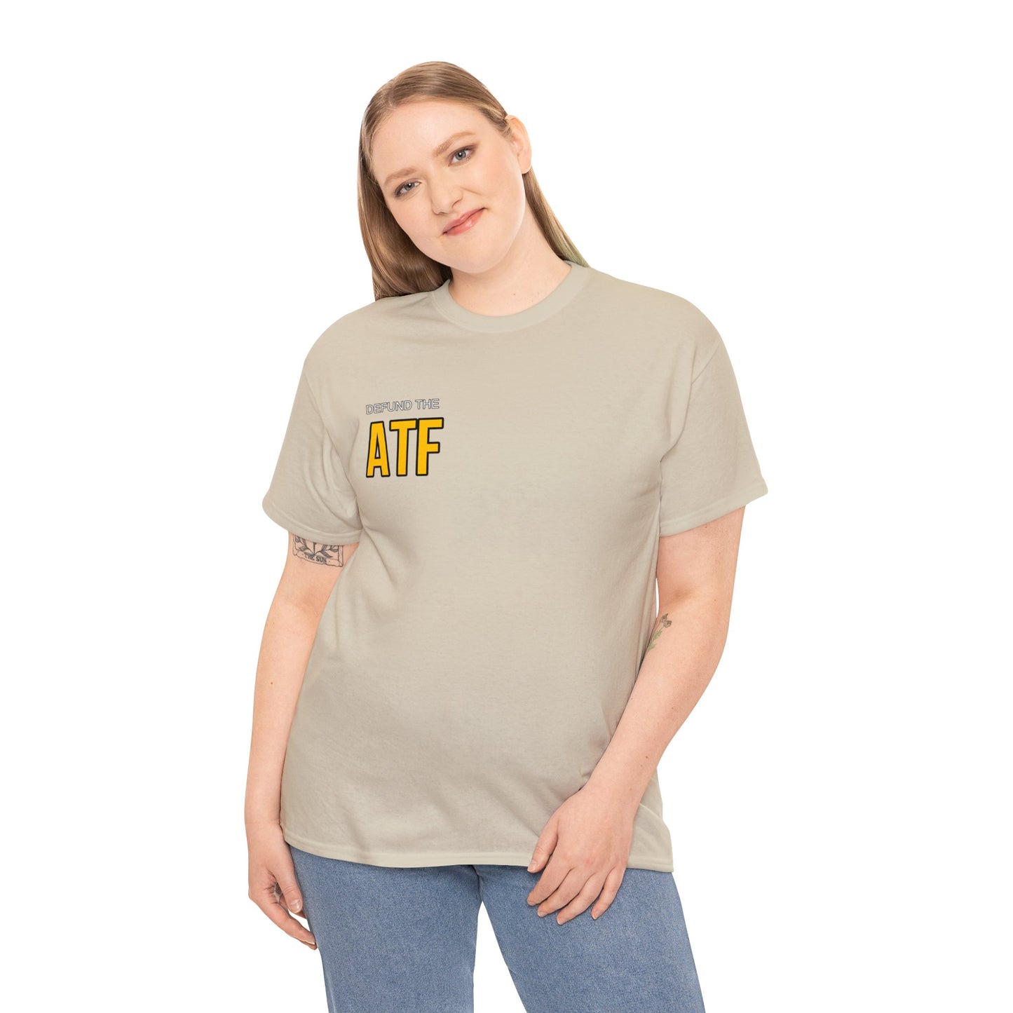 Defund the ATF (front pocket, full back print)