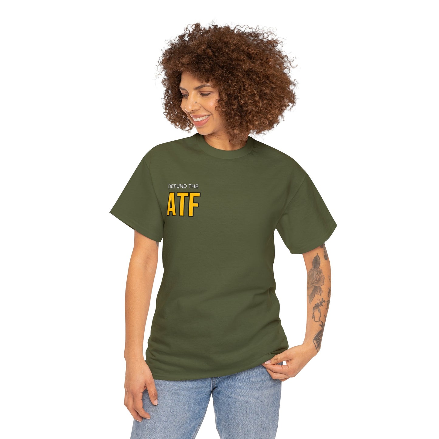Defund the ATF (front pocket, full back print)