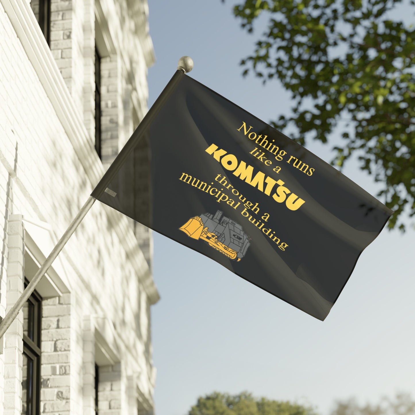 NOTHIN' RUNS LIKE A KOMATSU DEERE POLE FLAG