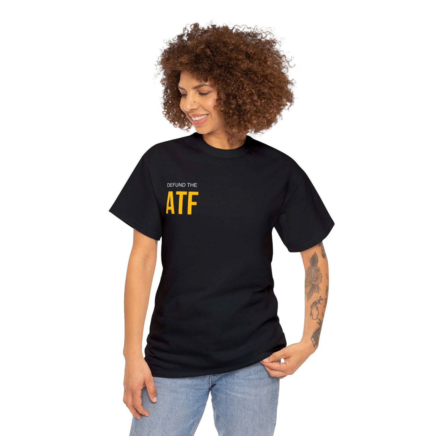 Defund the ATF (front pocket, full back print)