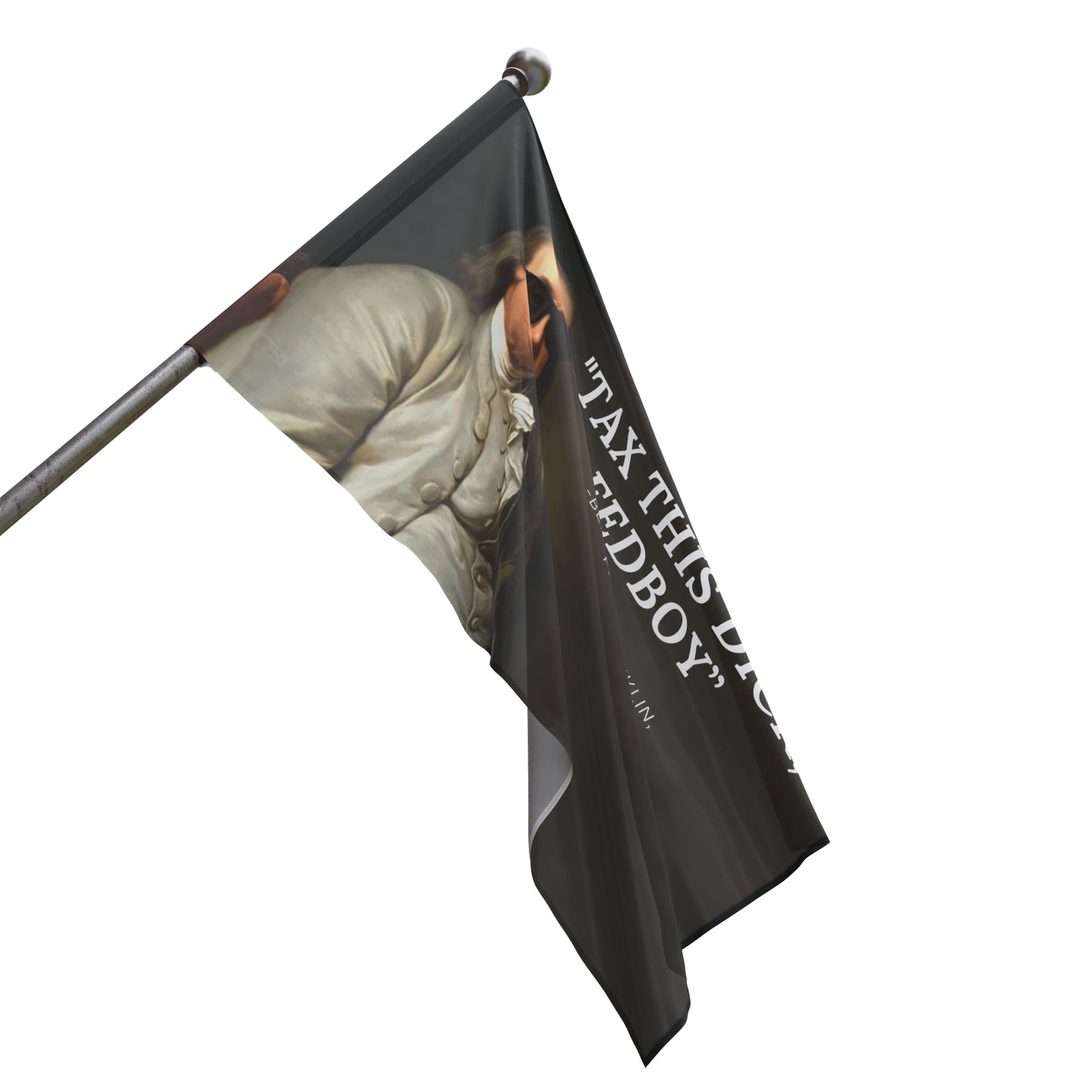 TAX THIS DICK FED BOY BENJAMIN FRANKLIN POLE FLAG