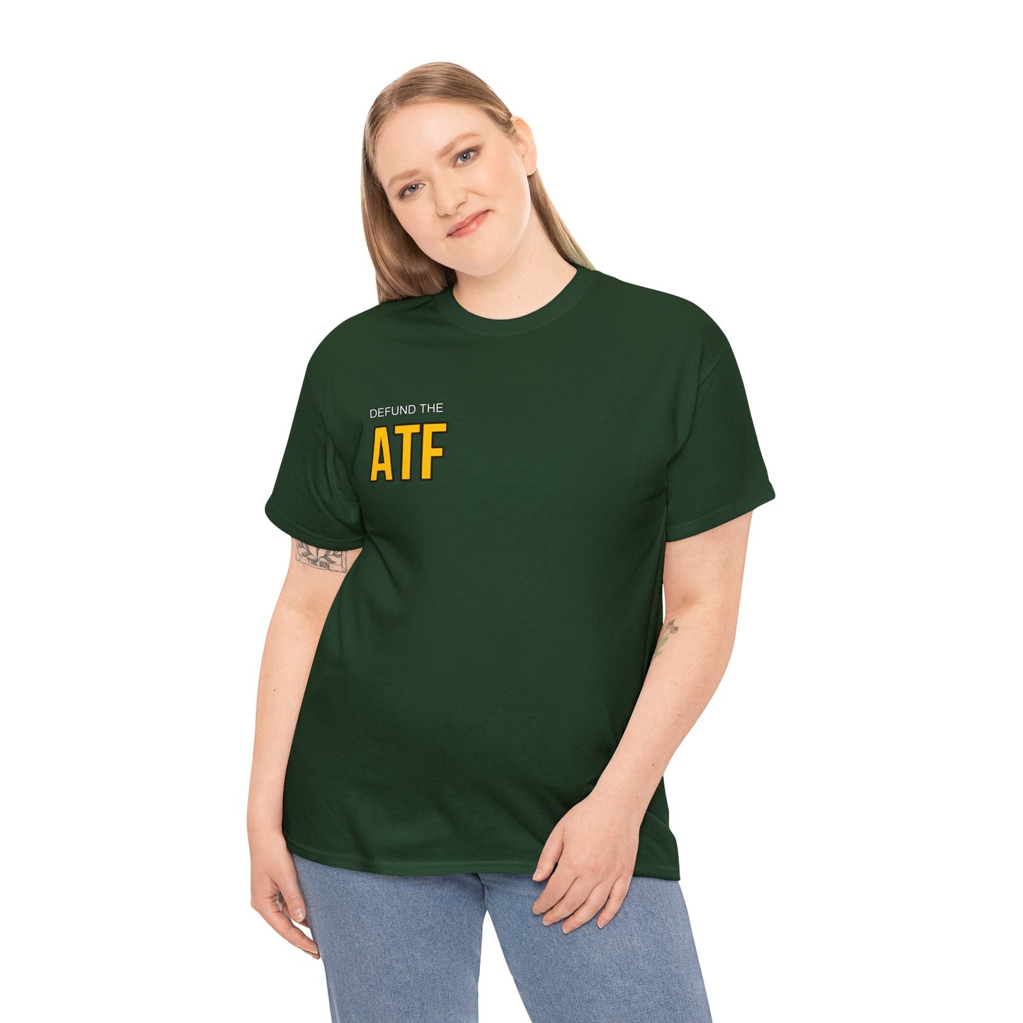 Defund the ATF (front pocket, full back print)