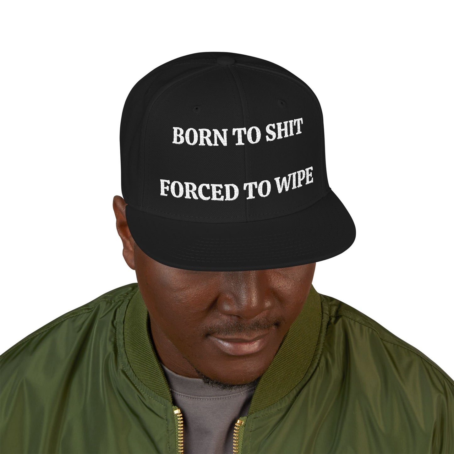 BORN TO SHIT, FORCED TO WIPE "MAGA" EMBROIDERED HAT