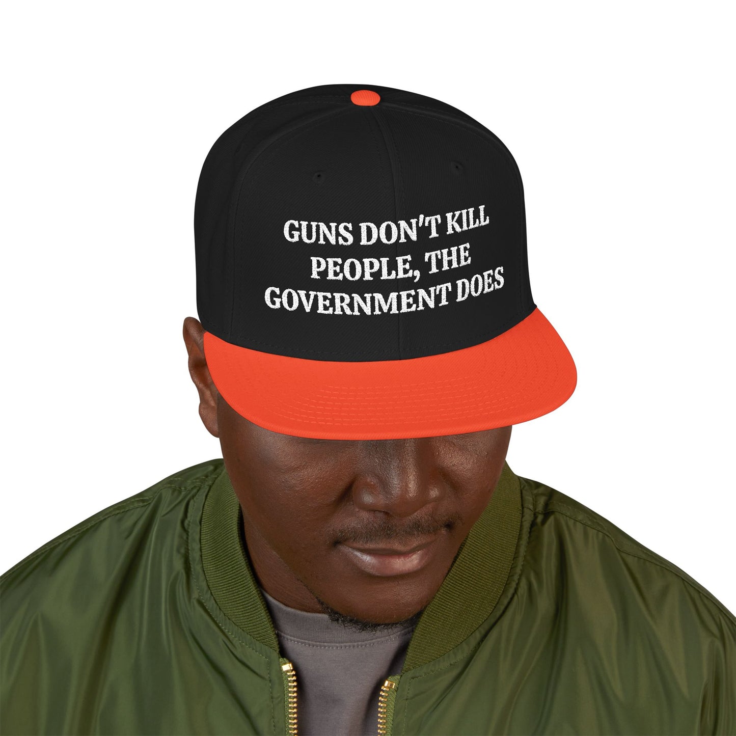 GUNS DON'T KILL PEOPLE, THE GOVERNMENT DOES "MAGA" EMBROIDERED HAT