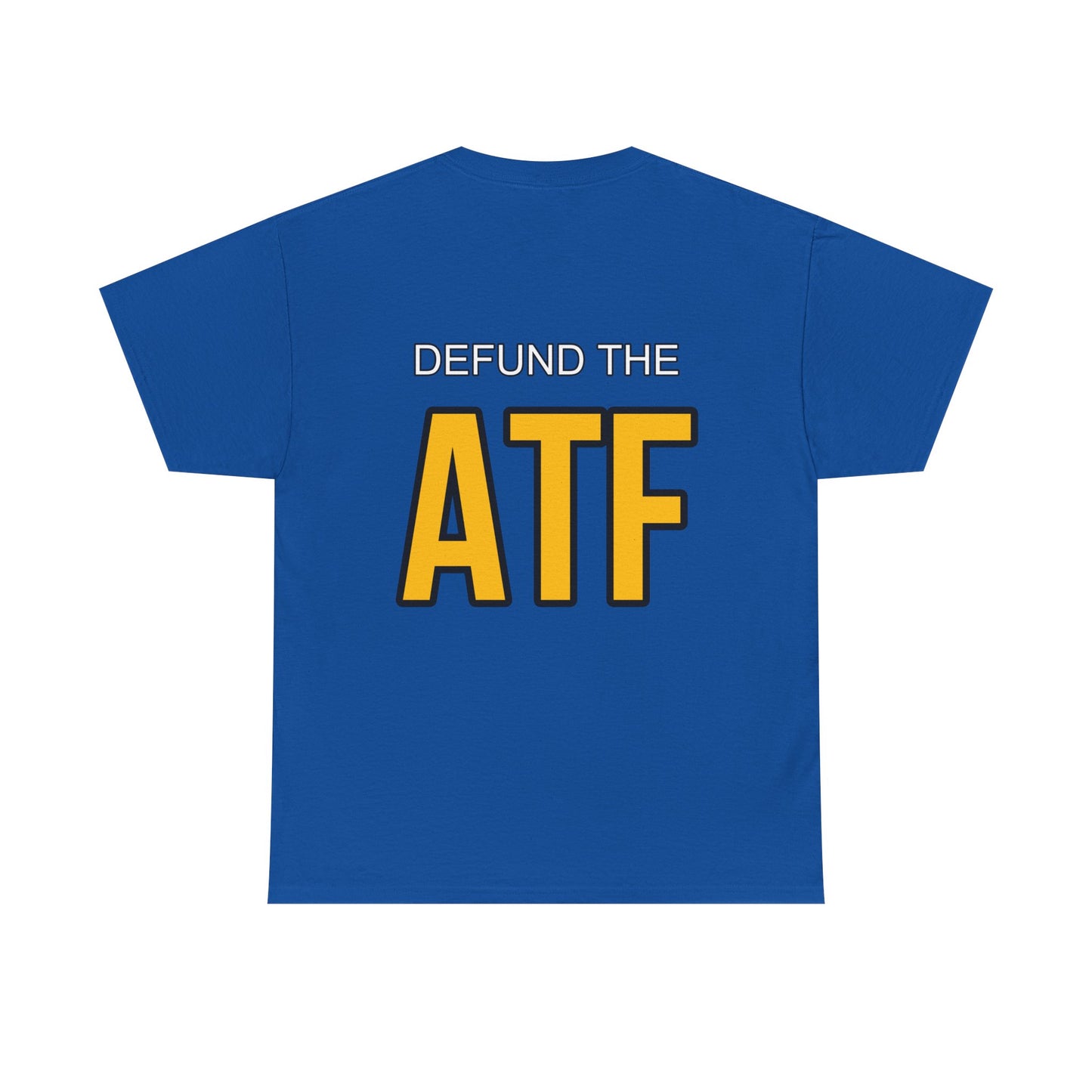 DEFUND THE ATF (front pocket, full back print)
