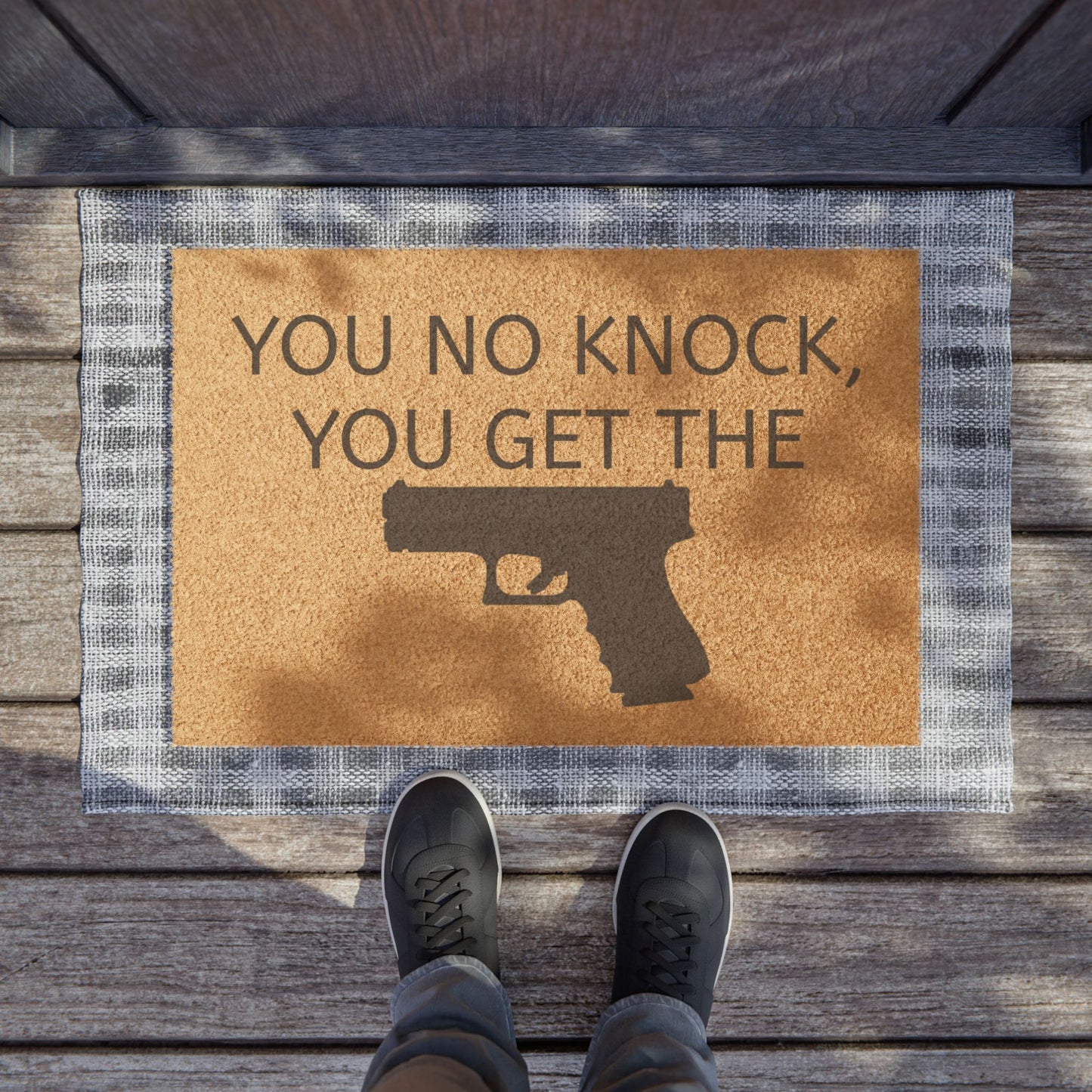 No Knock, Get the Glock Doormat