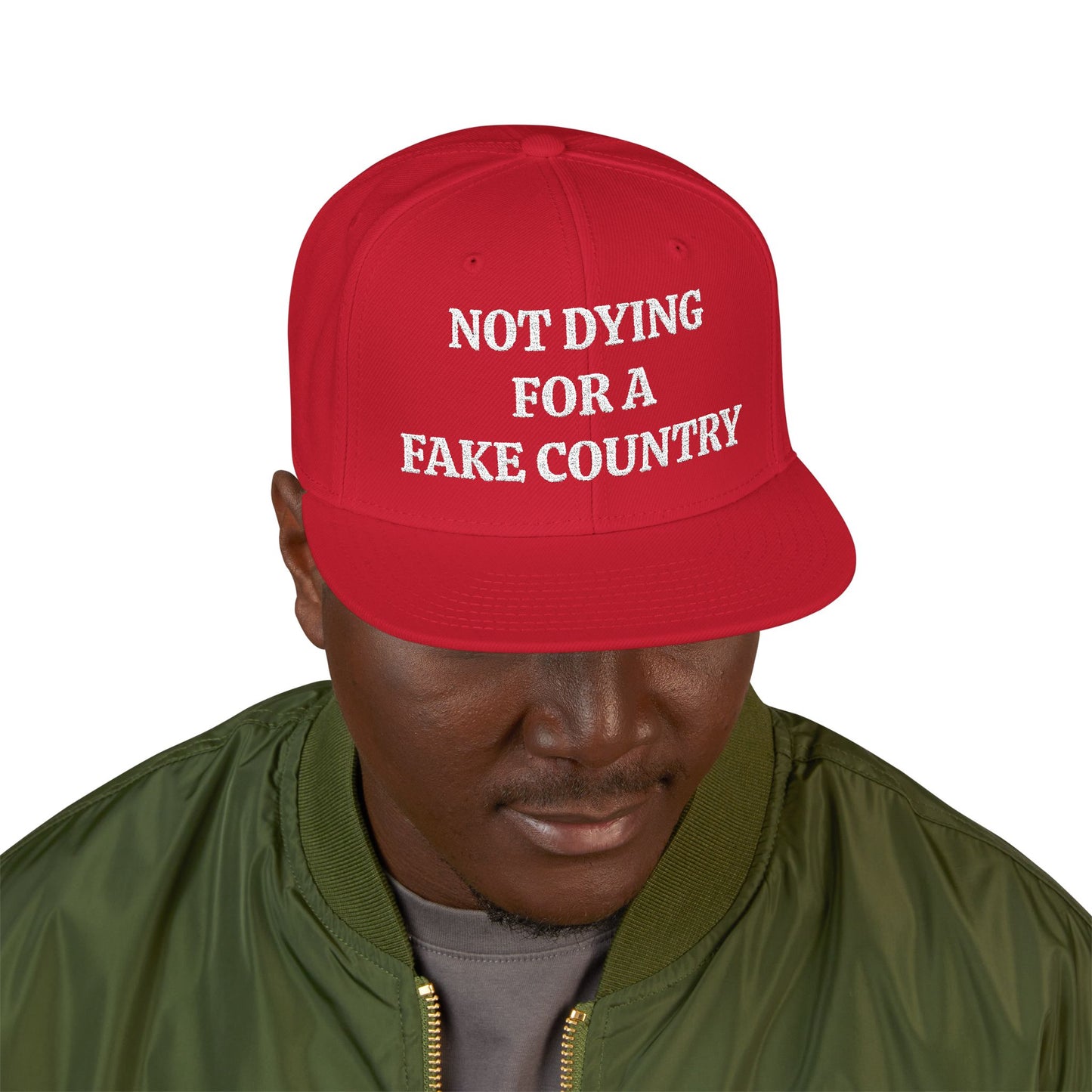 NOT DYING FOR A FAKE COUNTRY "MAGA" EMBROIDERED HAT