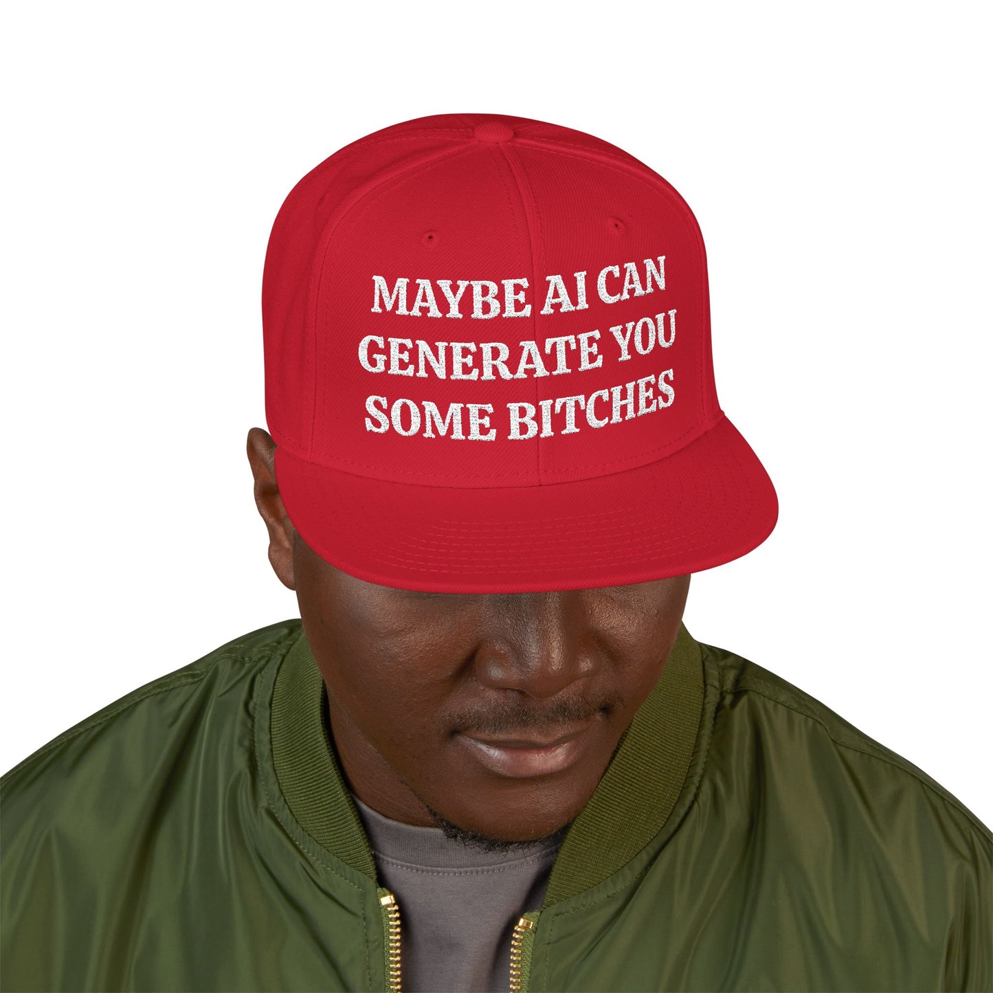 MAYBE AI CAN GENERATE YOU SOME BITCHES "MAGA" EMBROIDERED HAT
