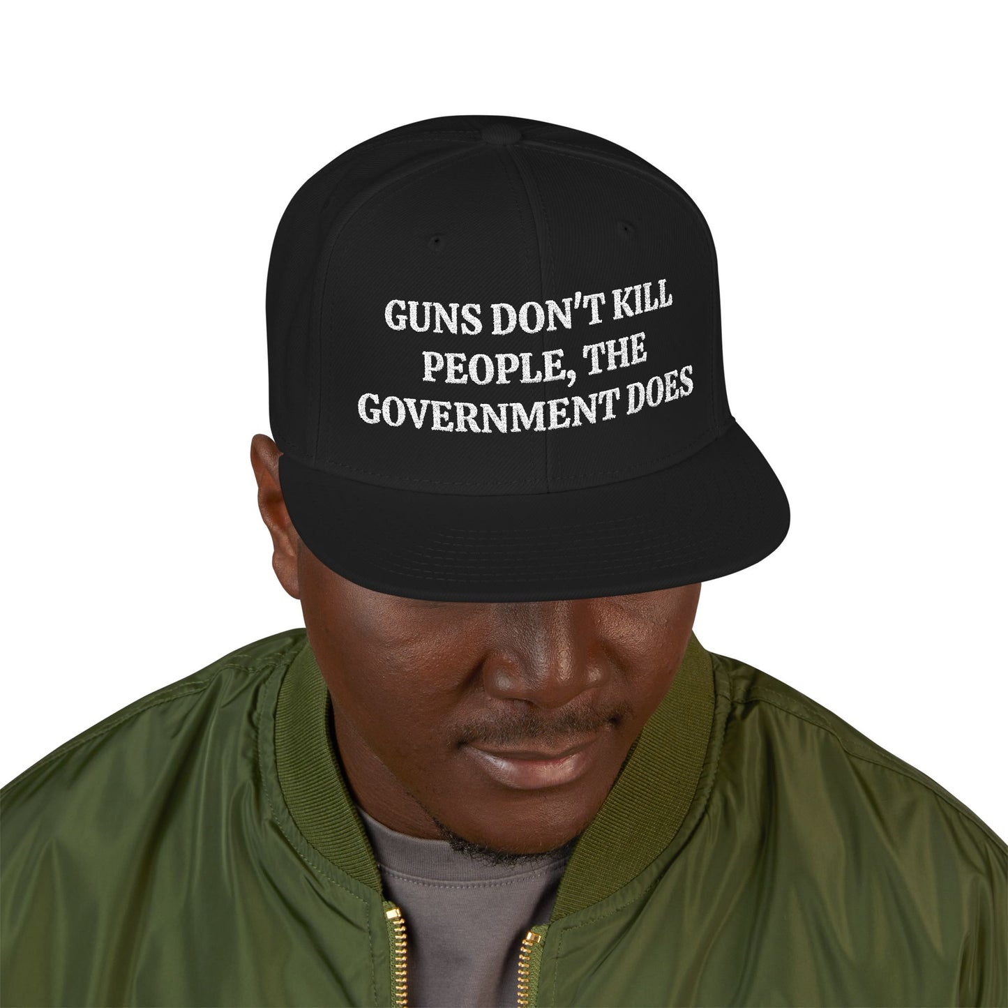 GUNS DON'T KILL PEOPLE, THE GOVERNMENT DOES "MAGA" EMBROIDERED HAT